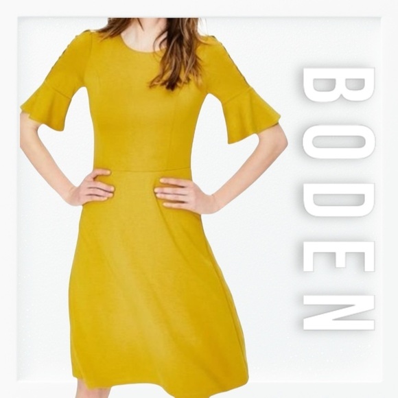 NWT Boden Alexis Golden Fit and Flare Dress sz 2 - Picture 1 of 15